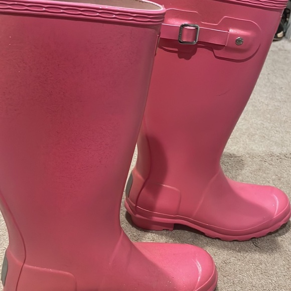 Girls beautiful Pink fine Glitter Hunter Boots us 5 - Picture 6 of 8